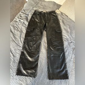 Abercrombie Curve Love 90s relaxed Vegan leather cargo pants